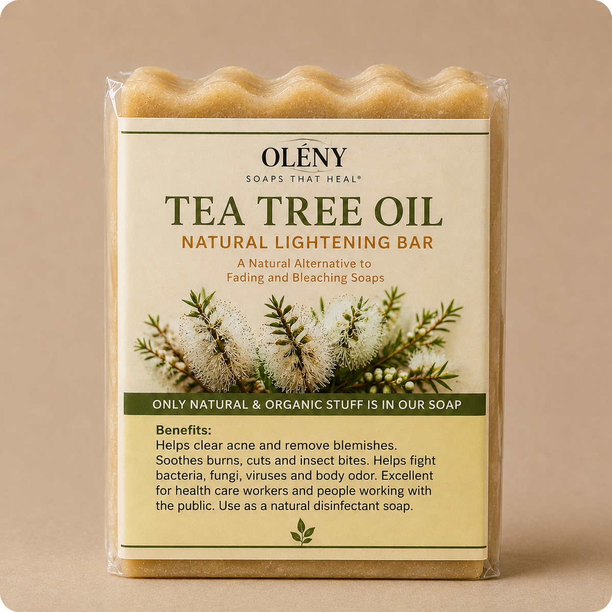 Tea Tree Clarifying Bar – Clears Blemishes, Fights Breakouts, Purifies Skin