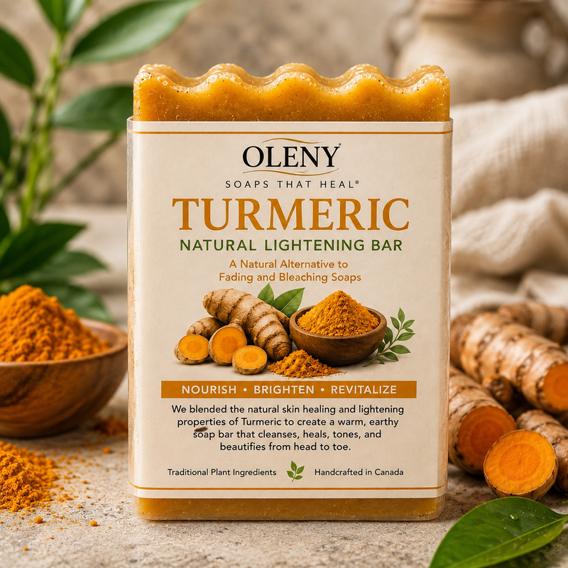 Turmeric Skin Lightening Bar – Plant-Based Lightening Soap for Exfoliating Dead Skin, Correcting Tone & Fading Dark Spots