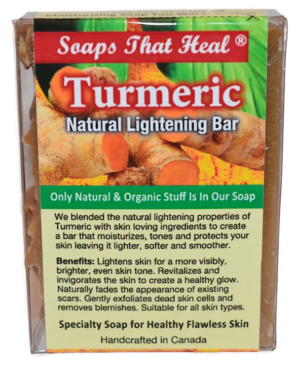 Turmeric Skin Lightening Bar – Plant-Based Lightening Soap for Exfoliating Dead Skin, Correcting Tone & Fading Dark Spots
